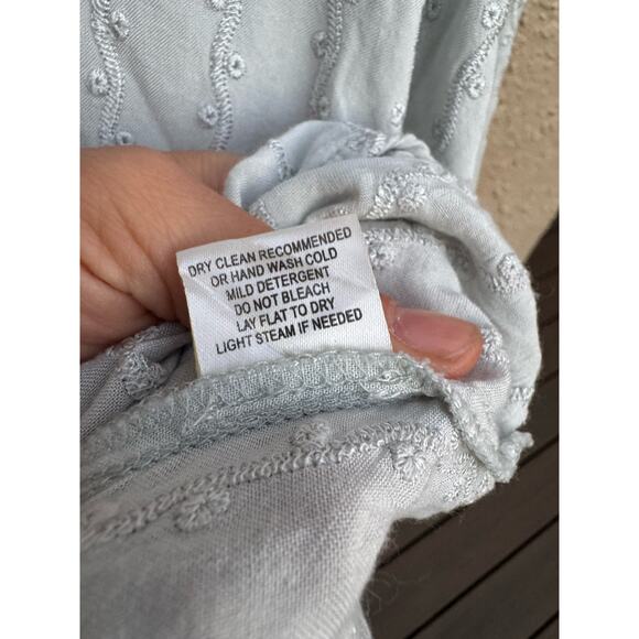 Love Stitch Bale Blue Tie Front Flowy Blouse - Picture 7 of 8